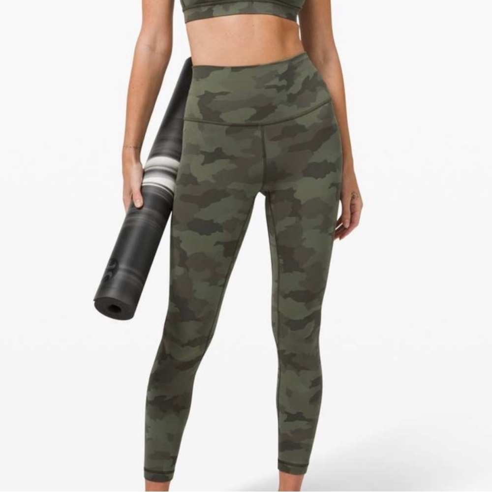 Lululemon Green Camo High-Waisted Leggings